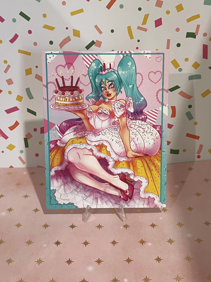 Birthday Bash Green Digital Singer Art Print