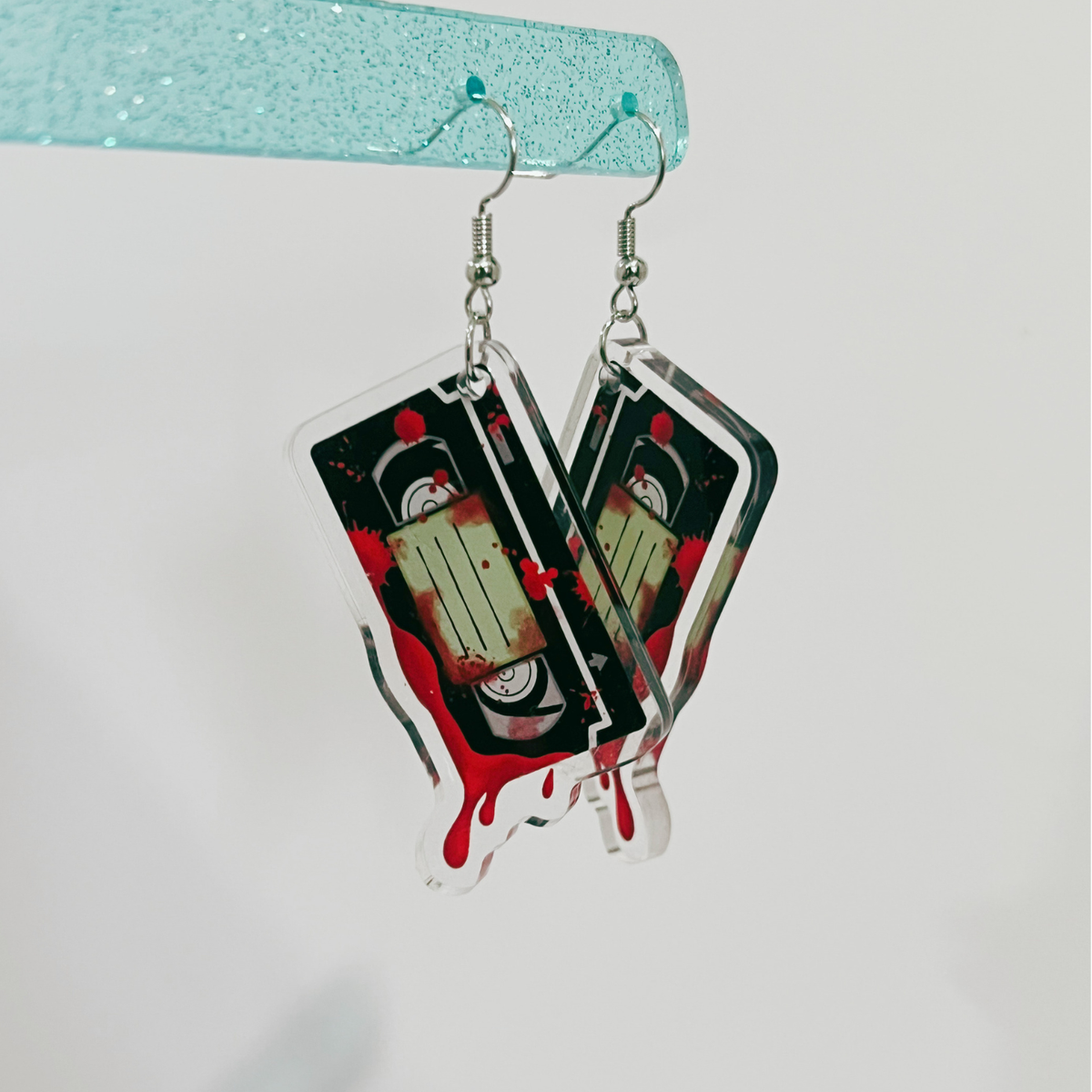 Bloody VHS Acrylic Earrings