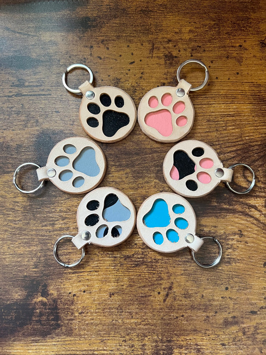 Leather Paw and Hoof Keychain