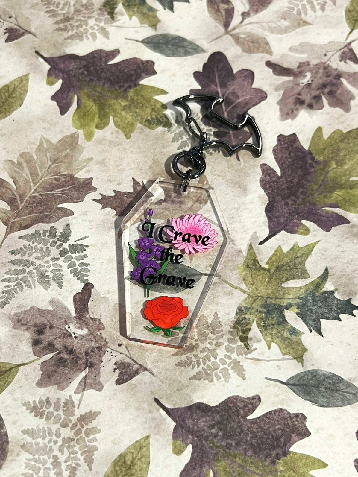 I Crave The Grave Acrylic Coffin Keychain