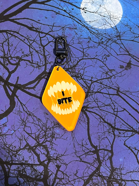 I Bite Monster Acrylic Keychain