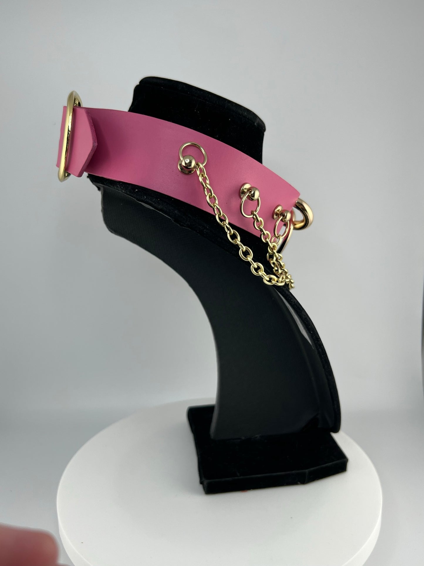 Pink Cupid Leather Collar