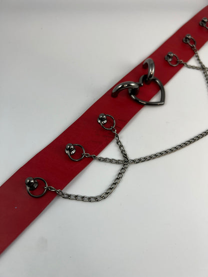 Red Cupid Leather Collar