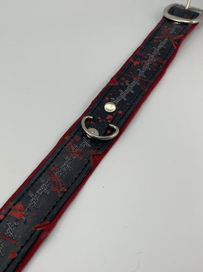 "Blood on the Wire" Leather Collar