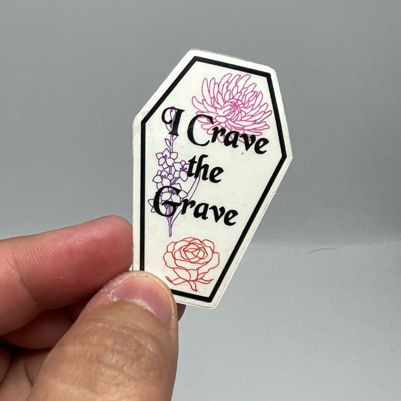"I Crave the Grave" Clear Sticker