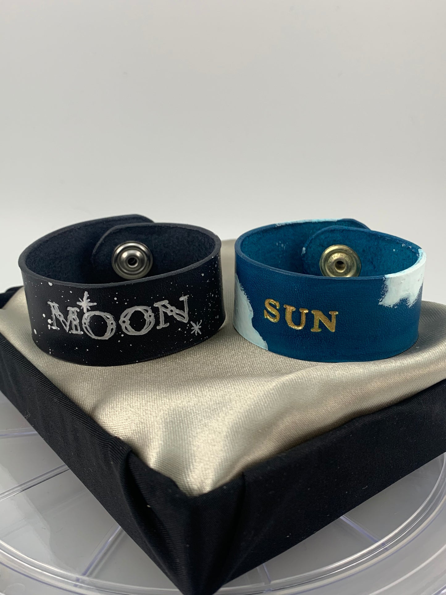 Sun and Moon Leather Bracelet Set