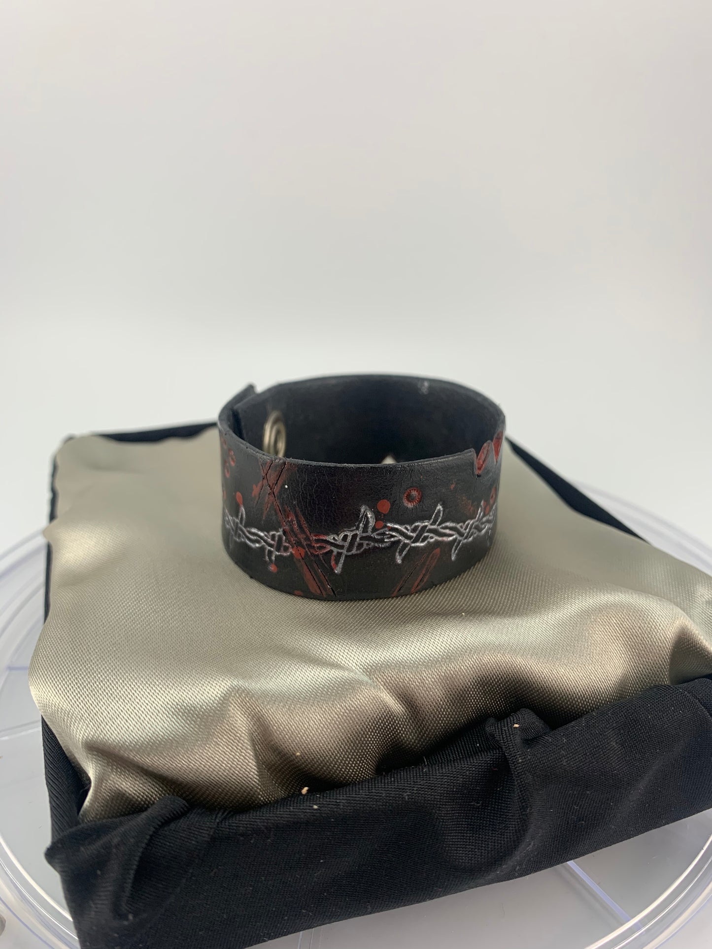 "Blood on the Wire" Leather Bracelet