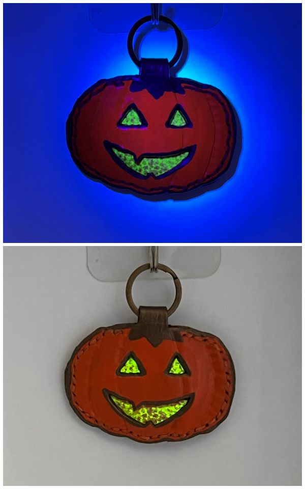 Pumpkin Leather Keychain